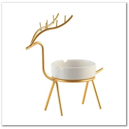 Metallic Golden Gazelle Ash Tray
