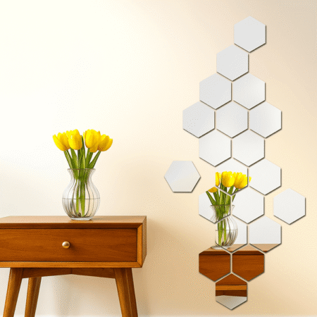Acrylic Hexagon Mirror (Silver)