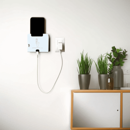 White Wall Mount Acrylic Premium Mobile Phone charger Holder